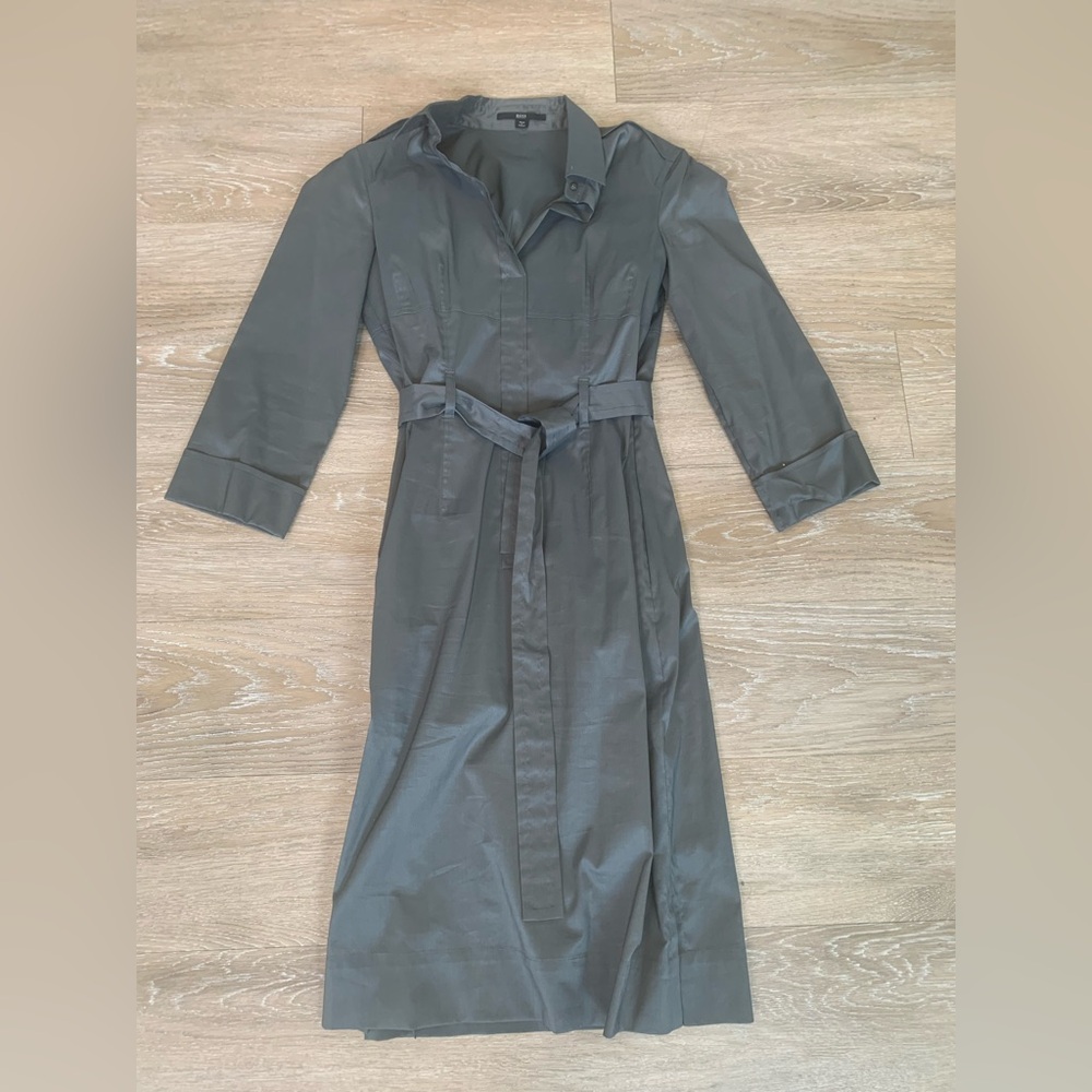 Hugo Boss Charcoal Gray Long Sleeve Dress Size 4